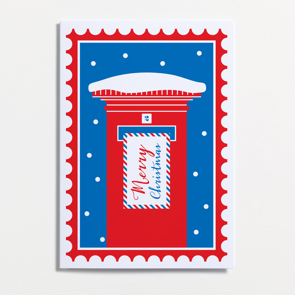 Merry Christmas Postbox Letter Typographic Card