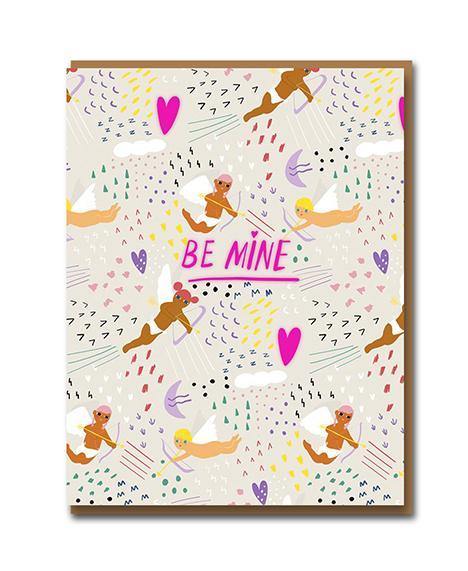 Cupid Be Mine Letterpress Valentine Card - Penny Black