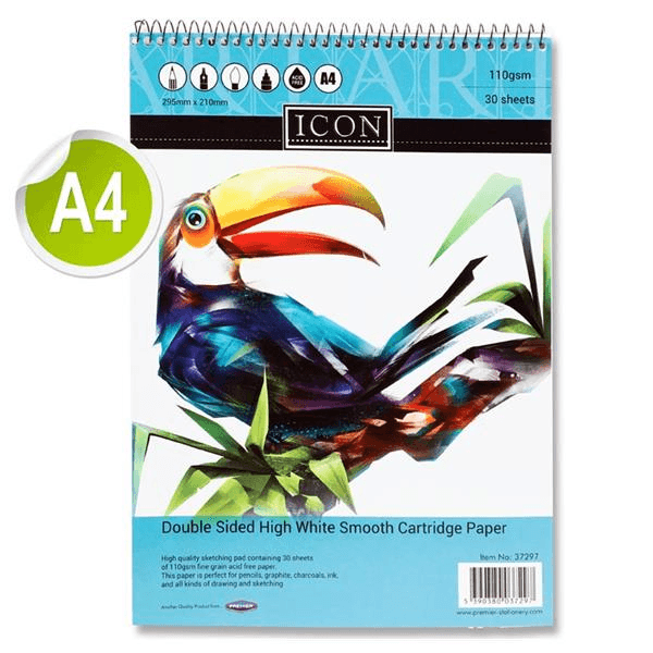 A4 Spiral Sketch Pad - Penny Black