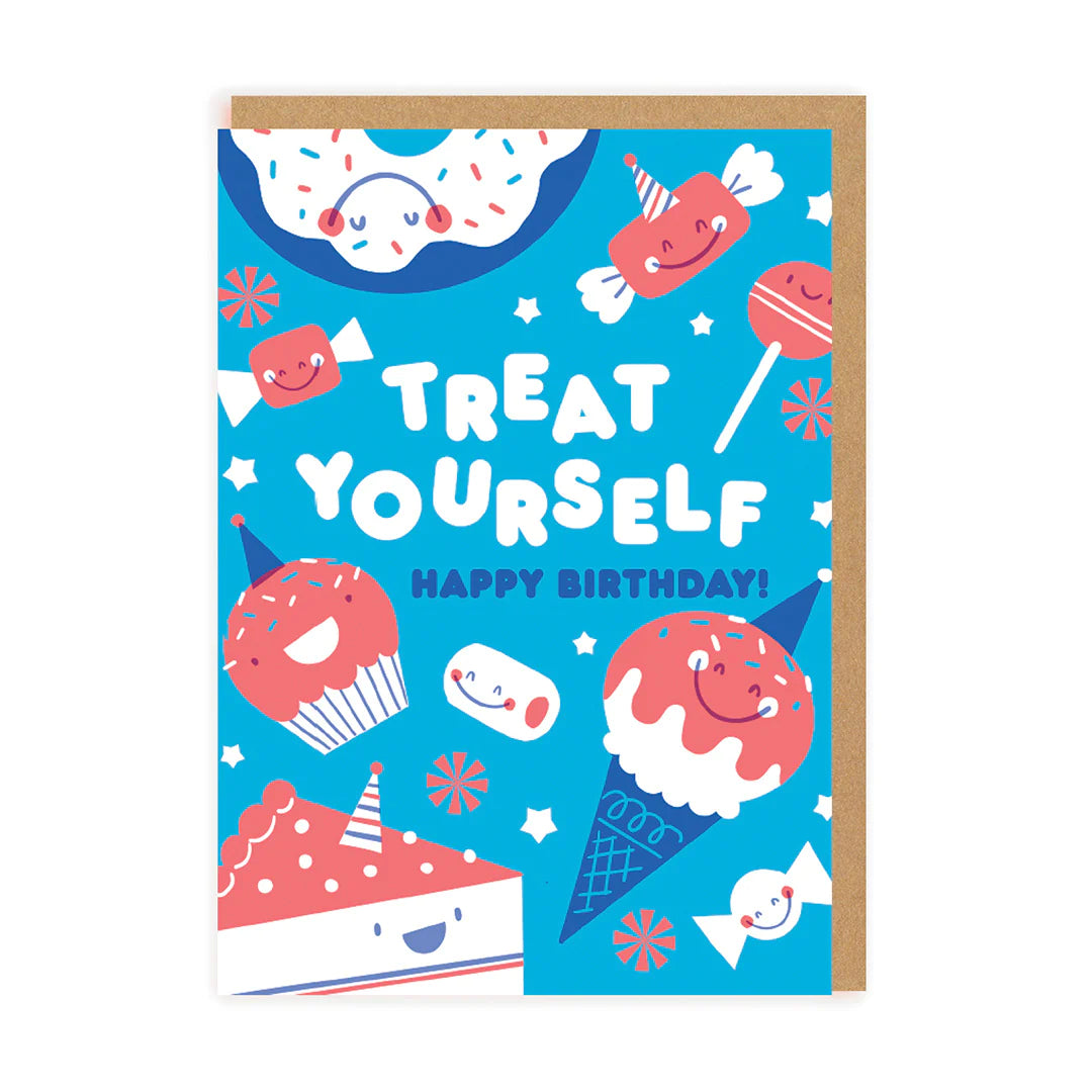 Treat Yourself Retro Sweets Birthday Card