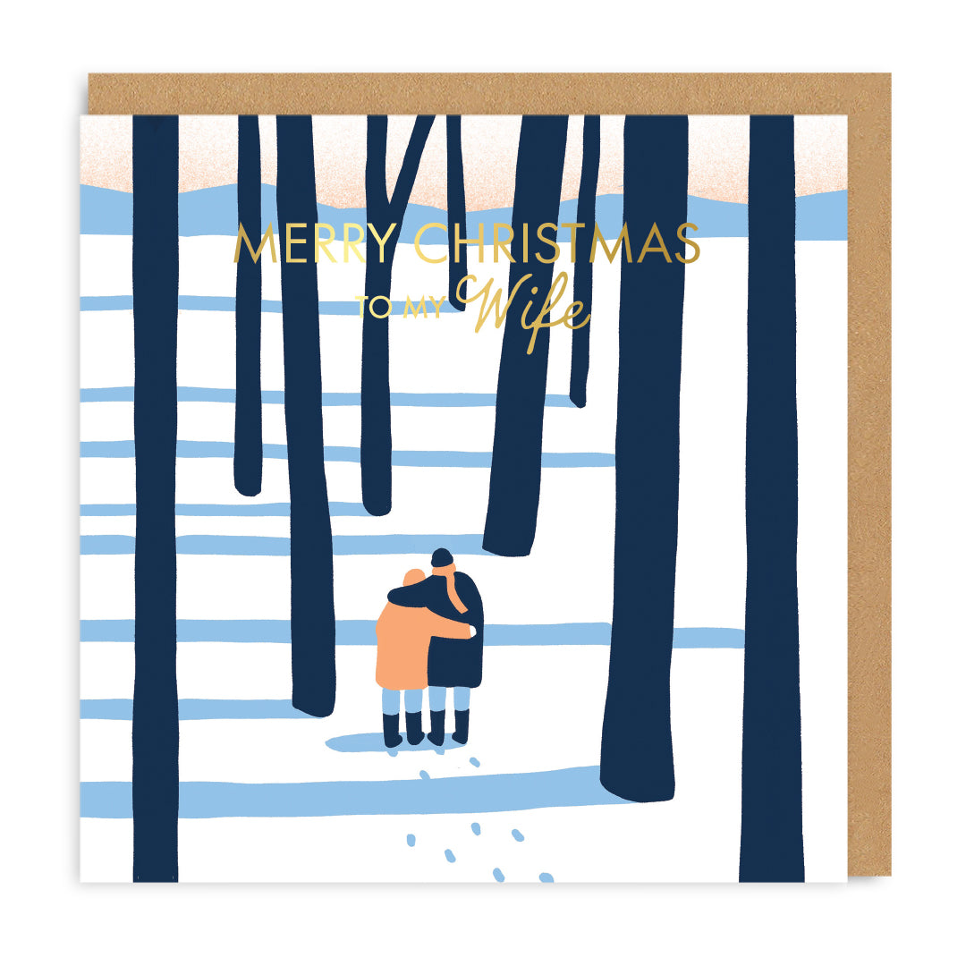 Wife Woodland Snuggle Miles Tewson Christmas Card from Penny Black