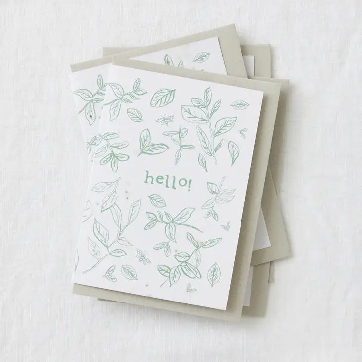 Hello! Basil Seed Plantable Cards 4 Pack by penny black