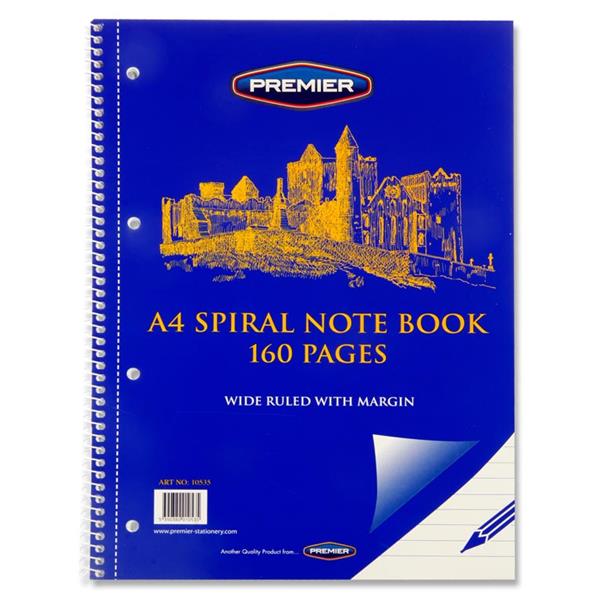 Premier A4 Spiral Notebook 160 Pages