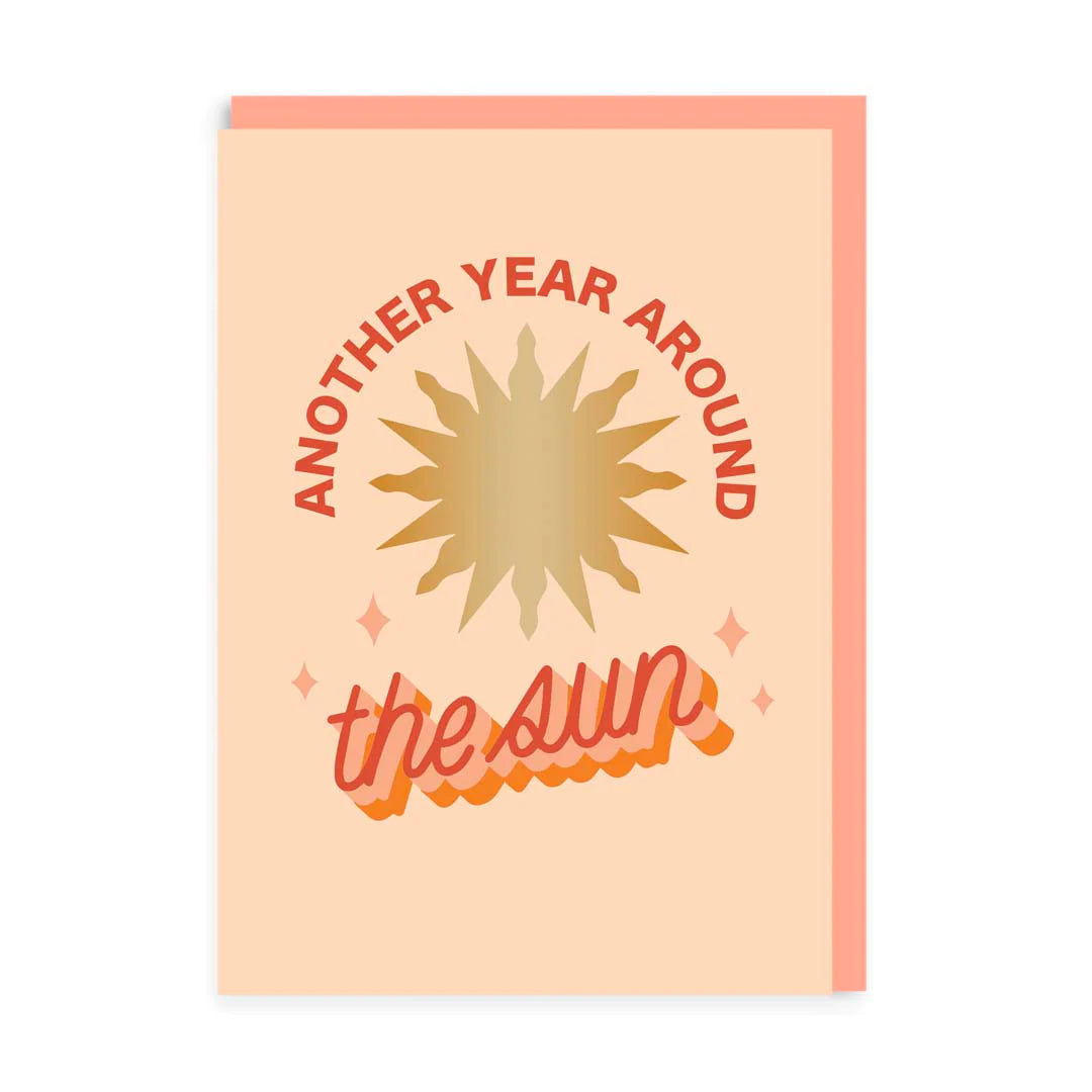 Another Year Around The Sun Retro Card