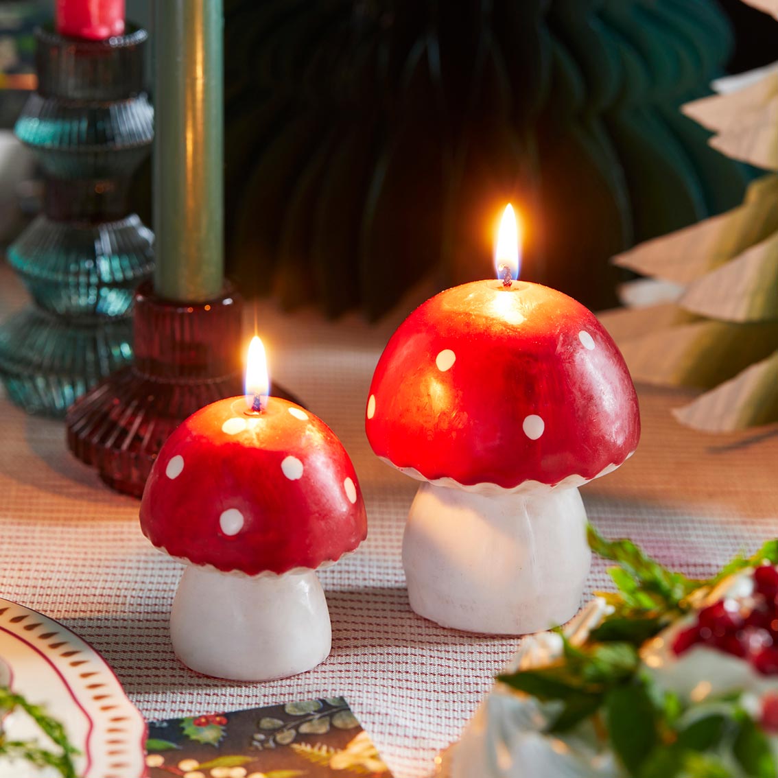 Midnight Forest Toadstool Mushroom Candle - Small