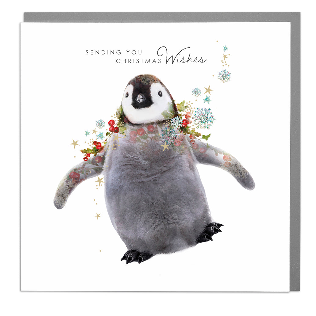 Penguin Chick Wildlife Botanical Christmas Card from Penny Black