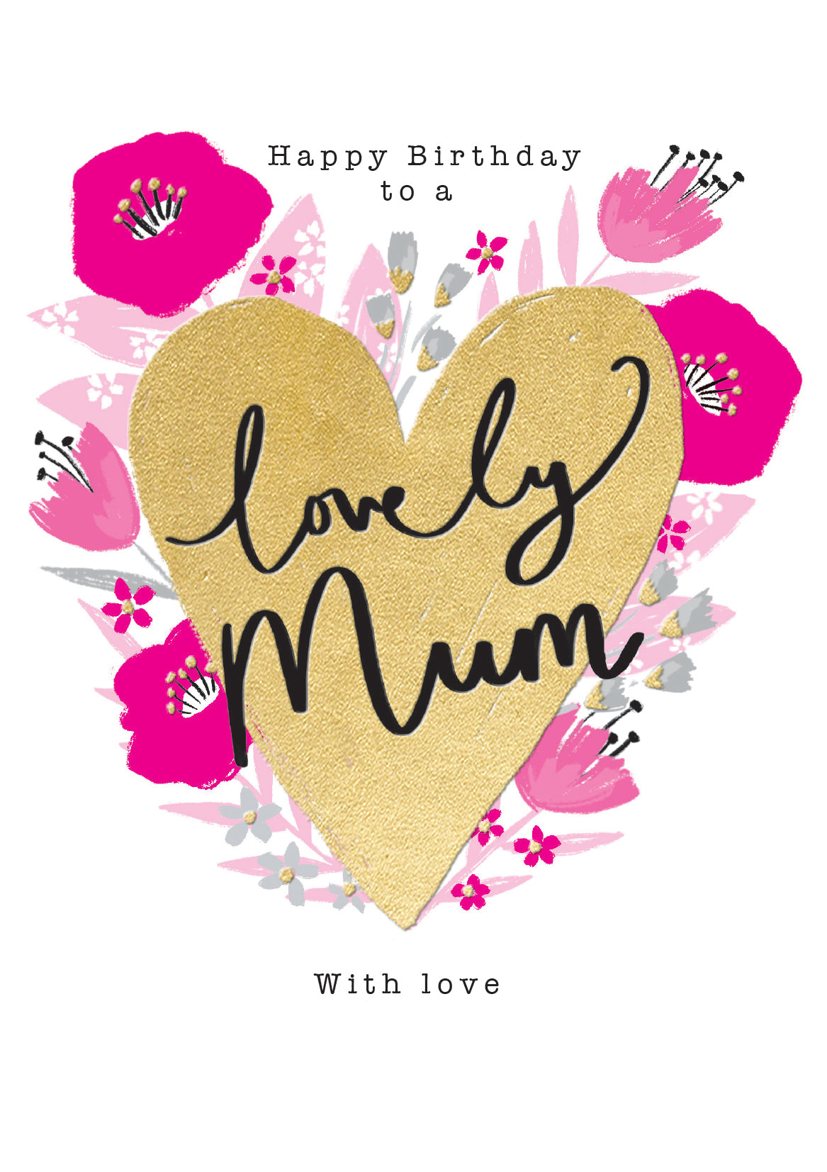 Lovely Mum Gold Heart Birthday Card from Penny Black