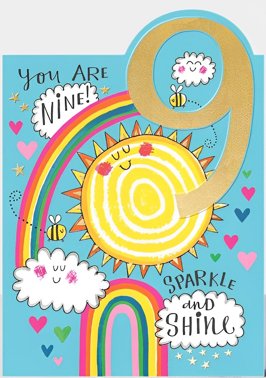 You Are 9 Sparkle and Shine Birthday Card from Penny Black