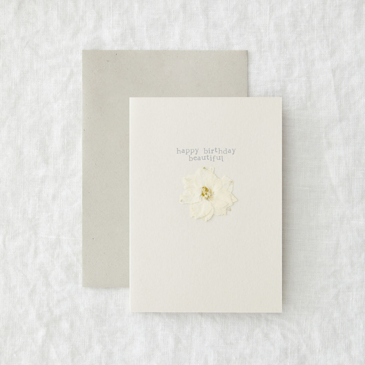 Happy Birthday Beautiful Pressed Flower Card by penny black