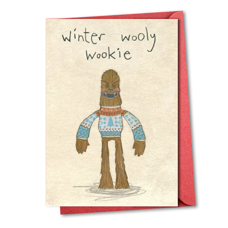 Winter Wooly Wookie Christmas Card